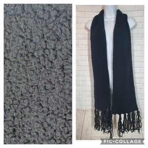 Black Chenille Fringe Scarf